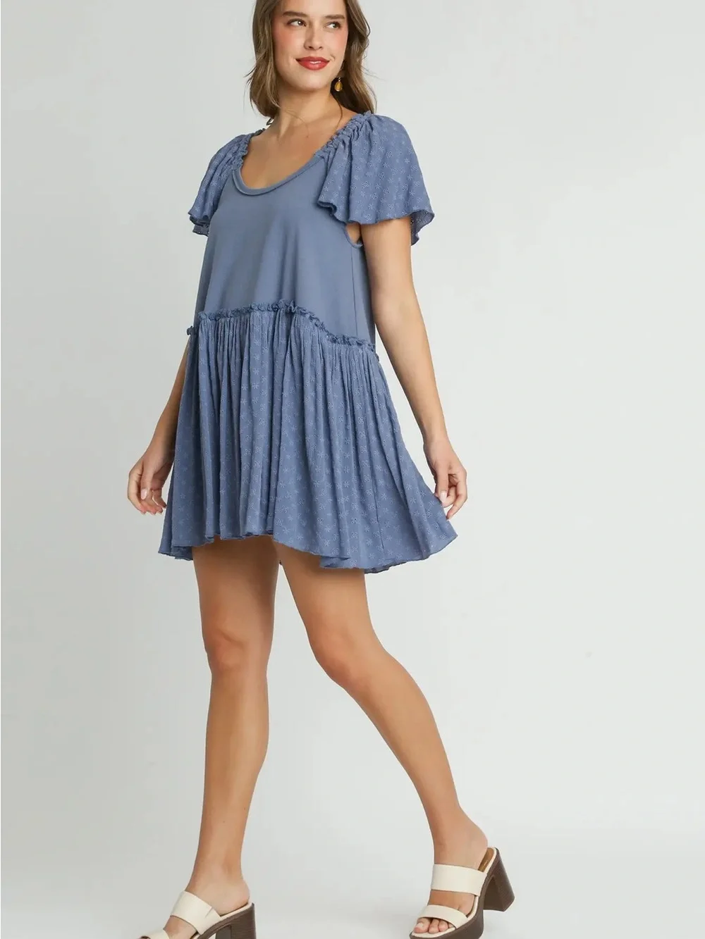Boho Umgee Cotton Mini Dress - Picture 3 of 5